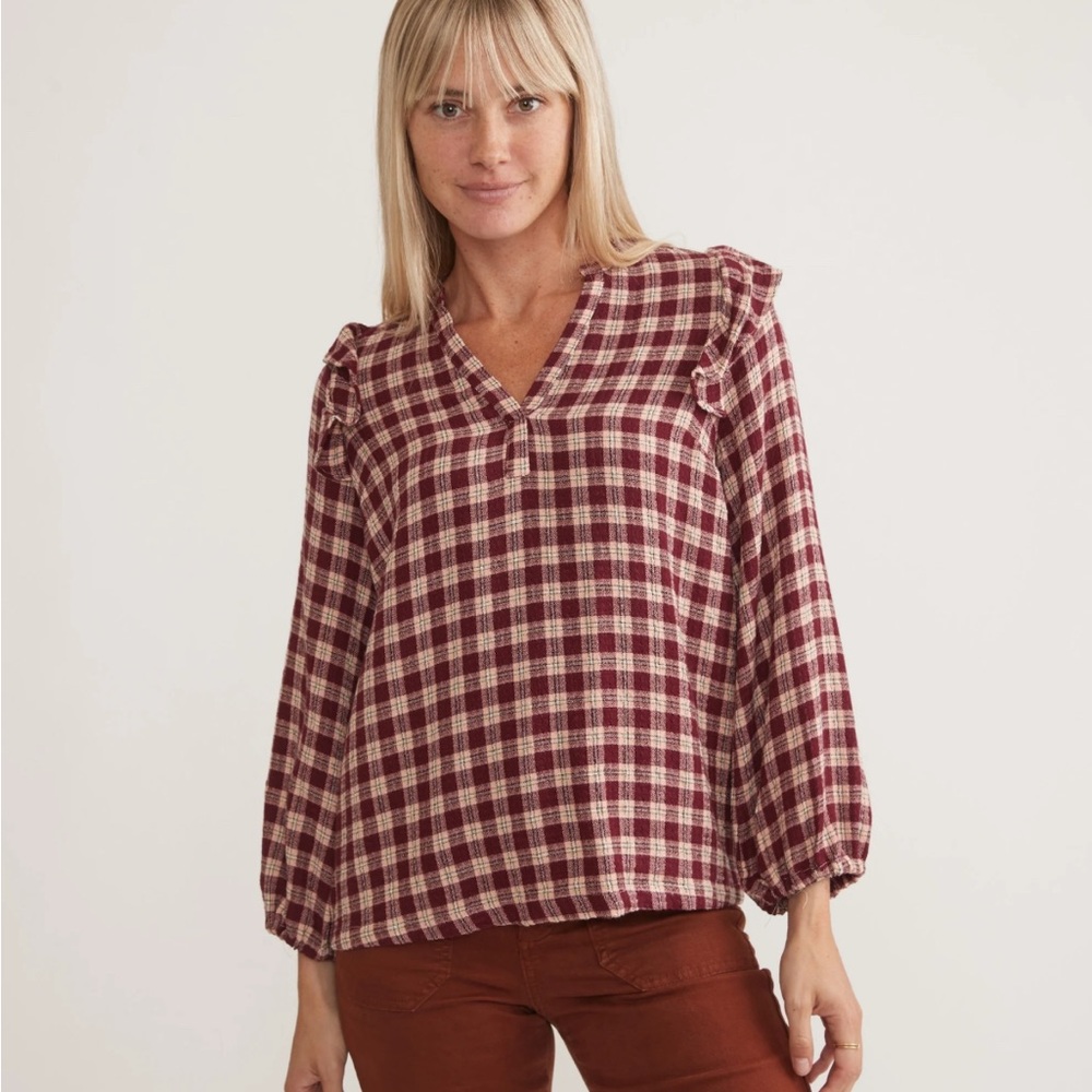 Marine Layer Jamie Ruffle Sleeve Top